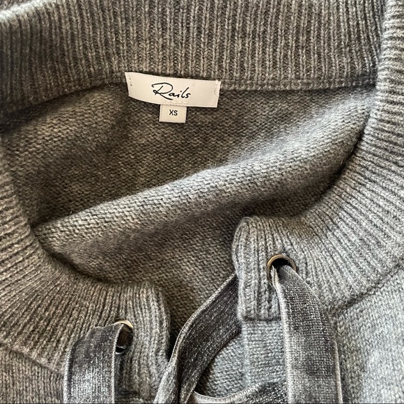 Rails Grey Lace Up Sweater - Picture 3 of 4